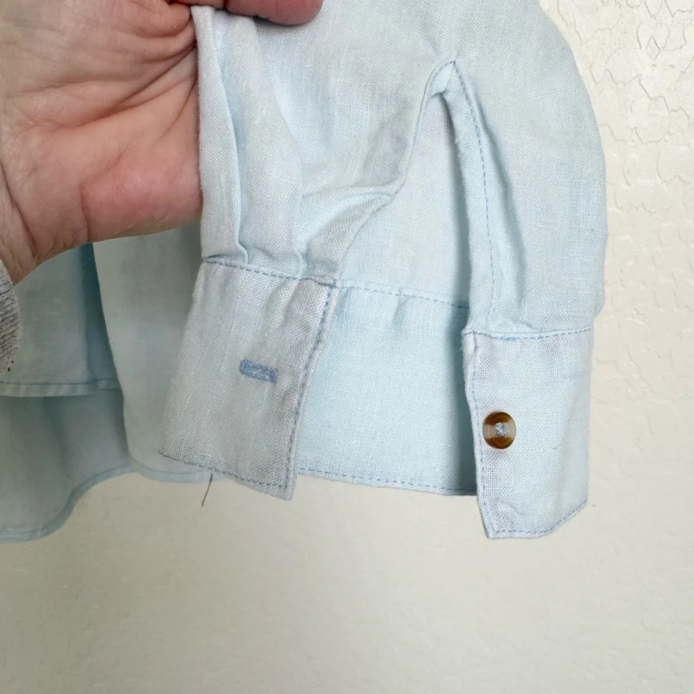 Anthropologie Holding Horses McKenzie Linen Top Light Blue Size Extra Small - Picture 5 of 7